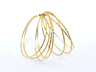WEEKLY TIE-DOWN in yellow gold 750°. 
weight...