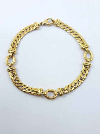 BRACELET en or jaune 750° maille palmier...