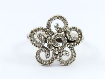 TRAVAIL FRANCAIS
BAGUE en or gris 750° à...