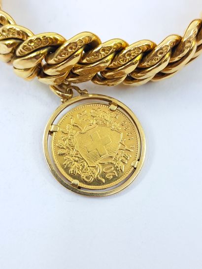 BRACELET American mesh in yellow gold 750°...
