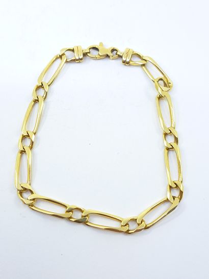 BRACELET in yellow gold 750° with alternating...