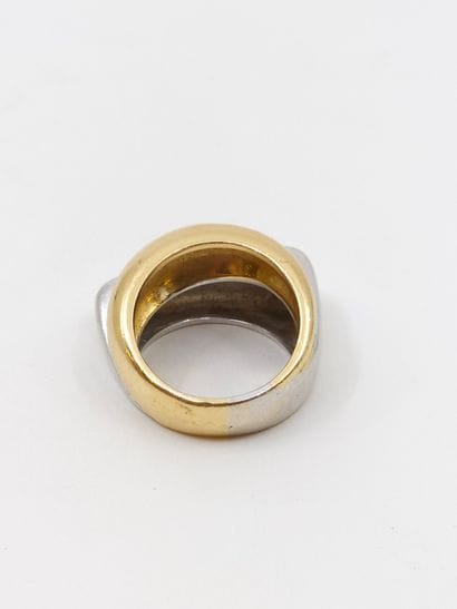Two tone gold ring 
TDD:50
weight : 18,08...