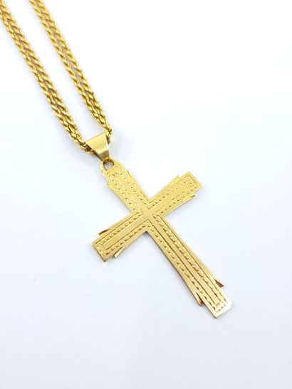 DOUBLE RING CHAIN in yellow gold 750° with...