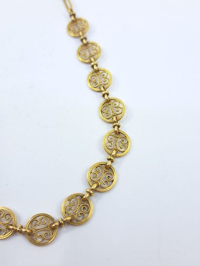 NECKLACE in yellow gold 750° figaro and fancy...