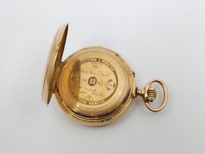 750° yellow gold pocket watch with striking...