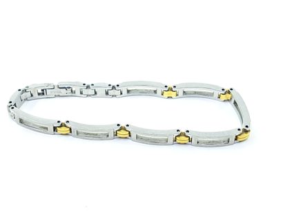MICHEL HERBELIN 
Steel and gold bracelet...