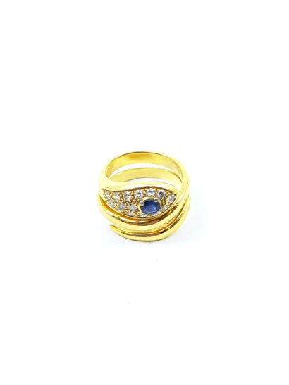 Snake ring in yellow gold 750° decorated...