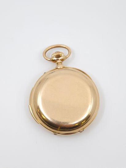 750° yellow gold pocket watch with striking...