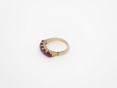 BAGUE jarretière en or 14 kt ornée de pierres...