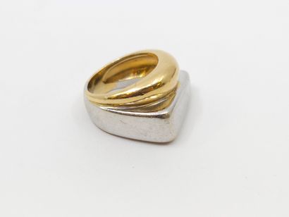 Two tone gold ring 
TDD:50
weight : 18,08...