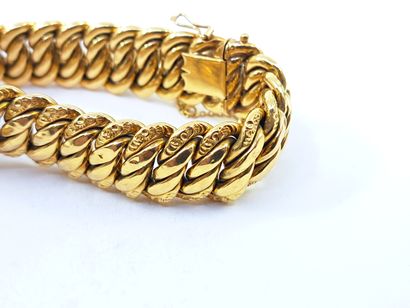 BRACELET American mesh in yellow gold 750°...
