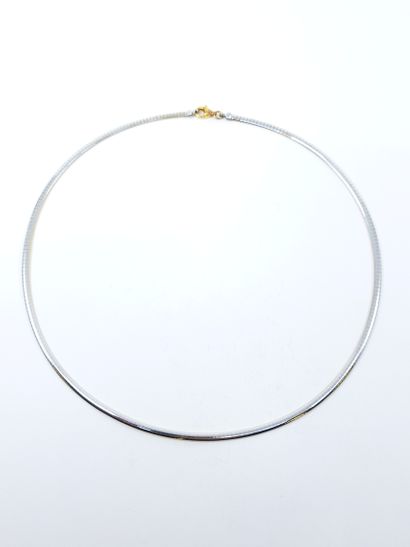 NECKLACE in two-tone gold 750° smooth snake...