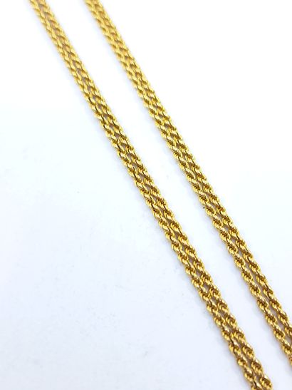 DOUBLE RING CHAIN in yellow gold 750° with...