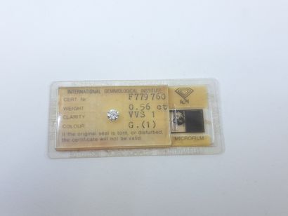 DIAMOND in blister of 0,56 ct of G color...