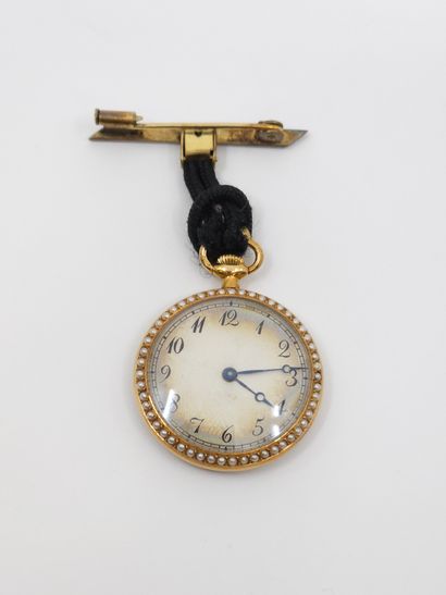 750° yellow gold collar watch surrounded...