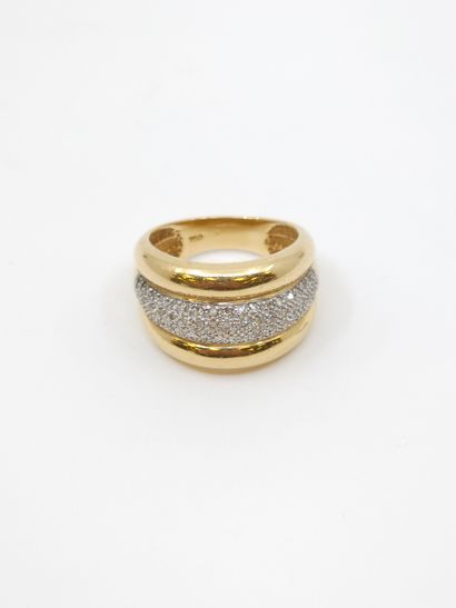 DOUBLE JONC RING in yellow gold 750° with...