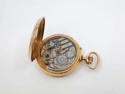 750° yellow gold pocket watch with striking...