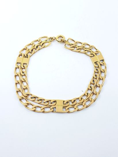 BRACELET double maille gourmette en or jaune...