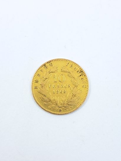 PIECE of 10 francs gold Napoleon III
1868/BB
Weight...