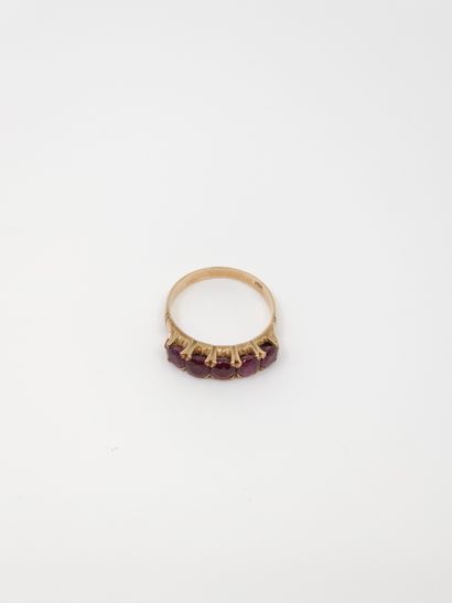 BAGUE jarretière en or 14 kt ornée de pierres...