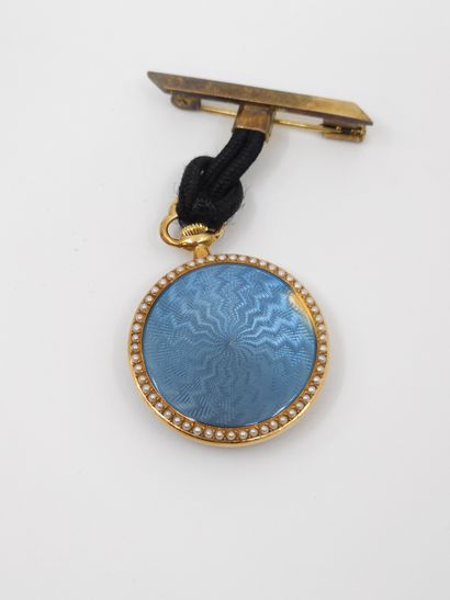 750° yellow gold collar watch surrounded...