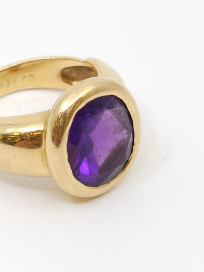 OJ PERRIN 
Bague jonc en or jaune 750° ornée...
