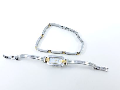 MICHEL HERBELIN 
Steel and gold bracelet...