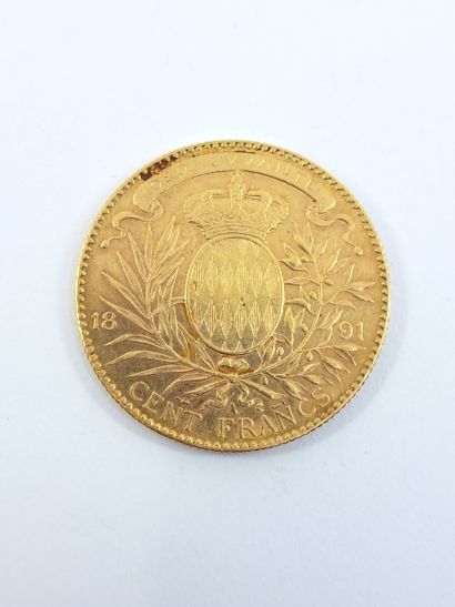 PIECE 100 francs Monaco 1891 in gold
Albert...