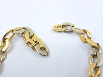 BRACELET oval mesh alternating yellow and...