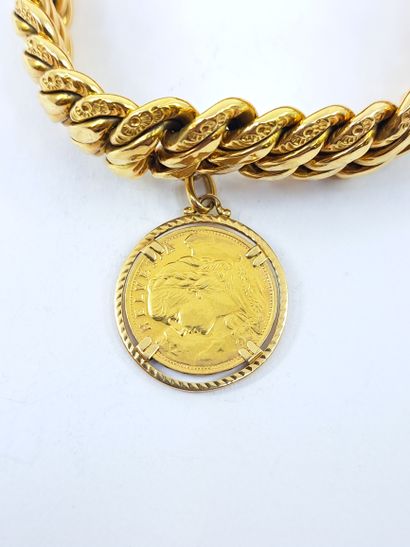 BRACELET American mesh in yellow gold 750°...
