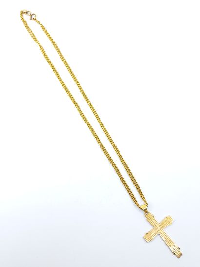 DOUBLE RING CHAIN in yellow gold 750° with...