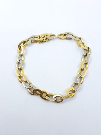 BRACELET oval mesh alternating yellow and...
