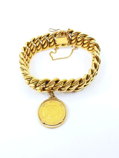 BRACELET American mesh in yellow gold 750°...