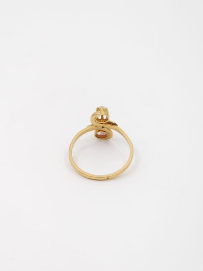 BAGUE toi et moi en or jaune 750°, ornée...