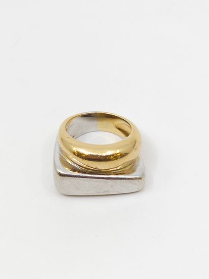 Two tone gold ring 
TDD:50
weight : 18,08...