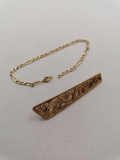 1 Brooch 18kt Gold 8,65g 1 Bracelet 18kt...