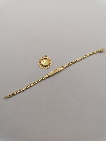 1 Bracelet Gold 18kt 5,34 g identity child...