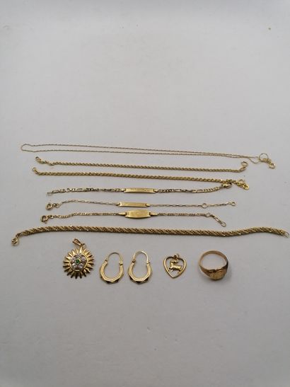 1 Ring Gold 18kt 2,38 g 3 Bracelets Gold...