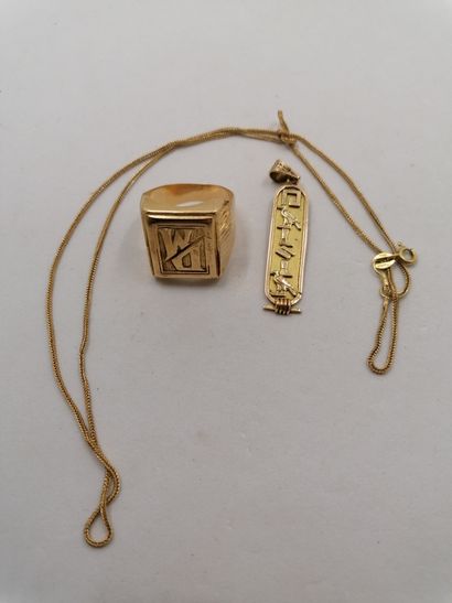 1 Ring Gold 18kt 13,49 g 1 Pendant Gold 18kt...