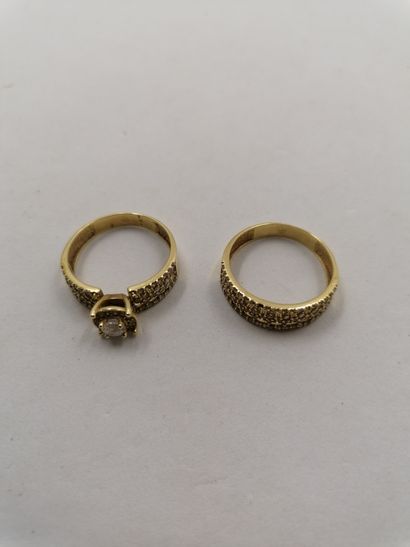 2 Rings 18kt Gold and stones 6g 