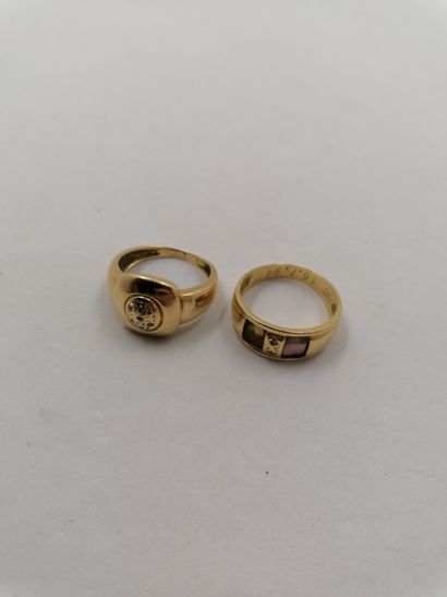 2 Rings 18kt gold and diamonds 10,27g 