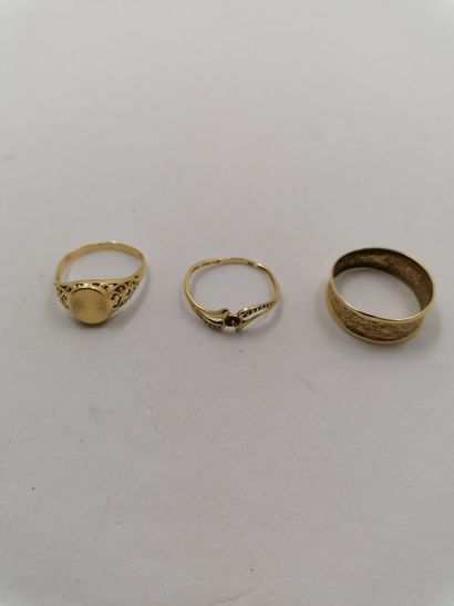 3 Rings 18kt Gold 3,40 g deteriorated 