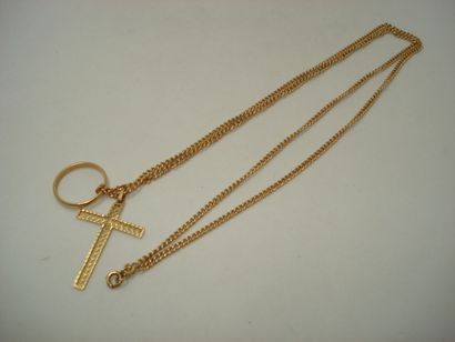 1 Necklace Gold 18kt 19,71 g with 2 charms...