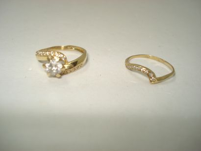 2 Rings 18kt gold and stones 3,73g 