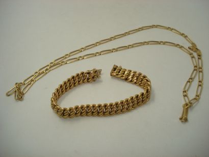 1 Bracelet Gold 18kt 25,02 g 1 Necklace Gold...