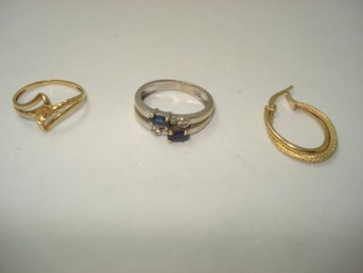 2 Rings Gold 18kt and stones 5,47g 1 Buckle...