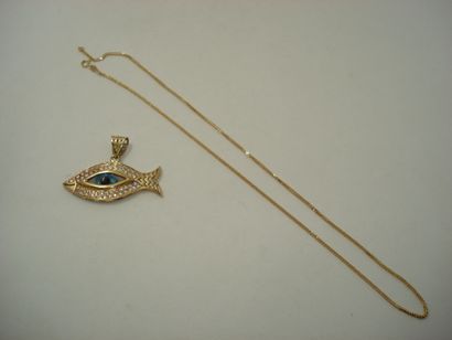 1 Pendentif Or 18kt et divers 7,70g 1 Chaîne...