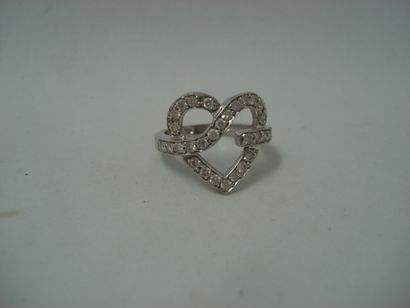 1 Bague Or gris 18kt et diamants 4,91 g 