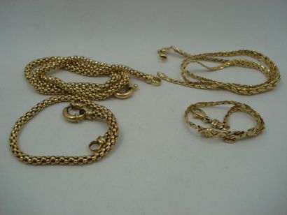 2 Bracelets Gold 18kt 12,56g 2 Necklaces...