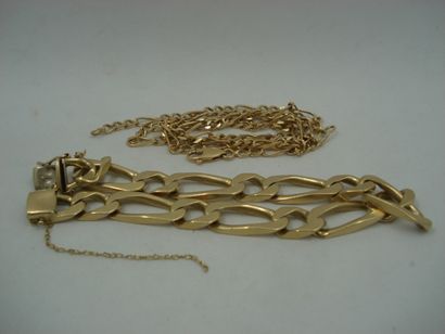 1 Chain Gold 18kt 12,99g 1 Bracelet Gold...